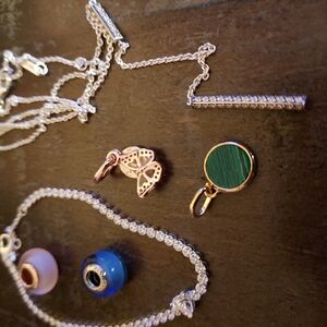 Pandora Silver and Green Necklace Collection